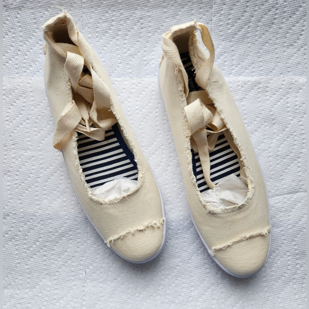 Kate Spade Hayley Sneakers, 8 M, Natural Canvas, NIB